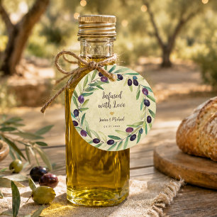 Olive Oil Wreath Infused with Love Rustic Wedding Favour Tags
