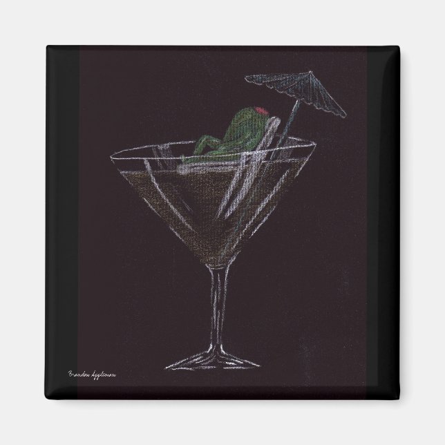 Olive on Vacation Magnet (Front)