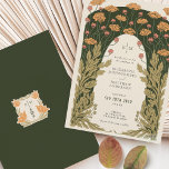 Olive & Orange Wedding Vintage Art Nouveau Floral Invitation<br><div class="desc">Step back in time and let your guests immerse themselves in the exquisite elegance of this Art Nouveau and Art Deco-inspired wedding invitation. Crafted with delicate attention to the detailed embellishments characteristic of these timeless periods, these vintage-themed florals are a statement of refined sophistication. A harmonious colour palette of olive...</div>