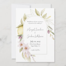 Olive Orchard Botanical Wedding Invitation