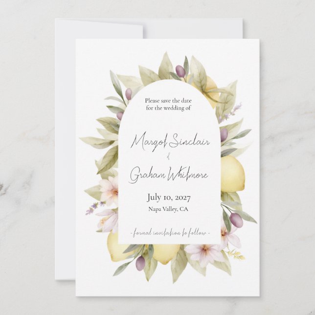 Olive Orchard Save the Date (Front)