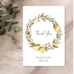 Olive Orchard Wedding Thank You Card