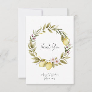 Olive Orchard Wedding Thank You Card