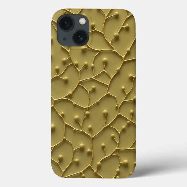 Olive Organic Texture iPhone Case Rugged Look (Back)