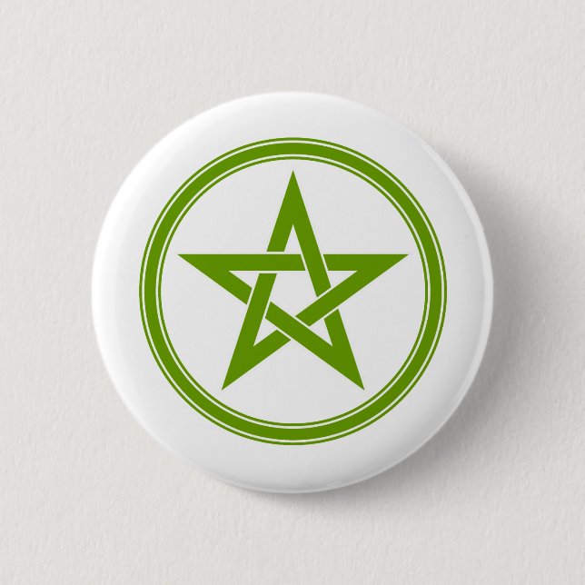 Olive Pentacle Pentagram 6 Cm Round Badge (Front)