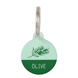 Olive Pet Cat Dog Name Tag