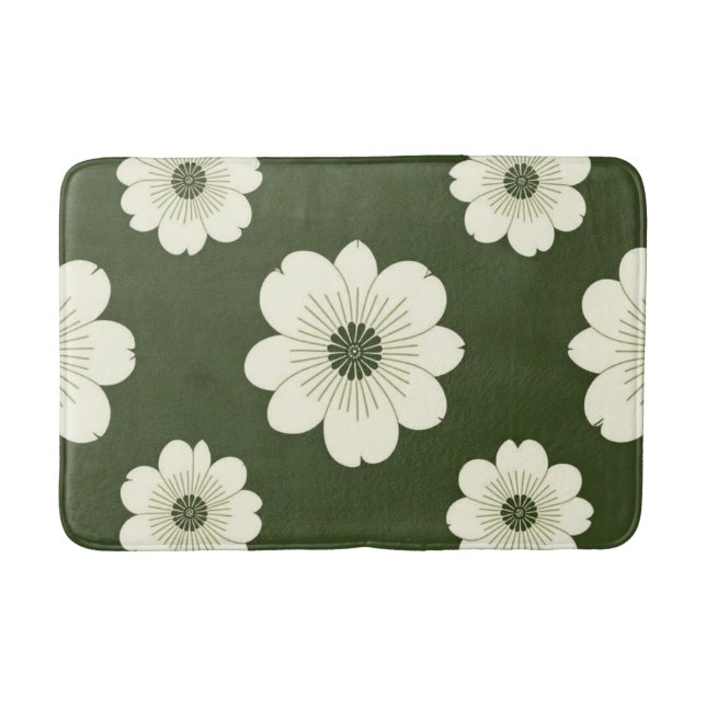 Olive Petals Bath Mat (Front)