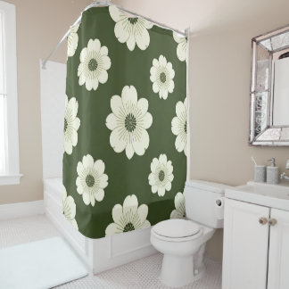 Olive Petals Shower Curtain