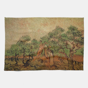 Olive Picking by Vincent van Gogh Tea Towel