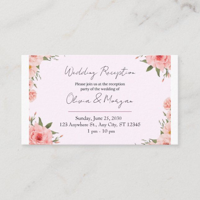 Olive-Pink Invitation Card (Front)