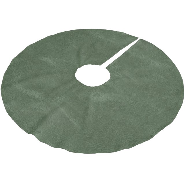 Olive Pistachio Green Texture Christmas  Brushed Polyester Tree Skirt (Angled)