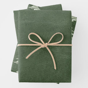 Olive Pistachio Mint Green Christmas Tree Texture Wrapping Paper Sheet