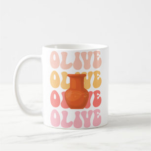 Olive Retro Name Pottery Hobby Coffee Mug