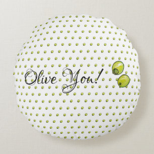 Olive Round Cushion