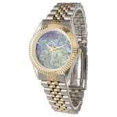 Olive sage green, purple blue burgundy abstract watch (Angled)