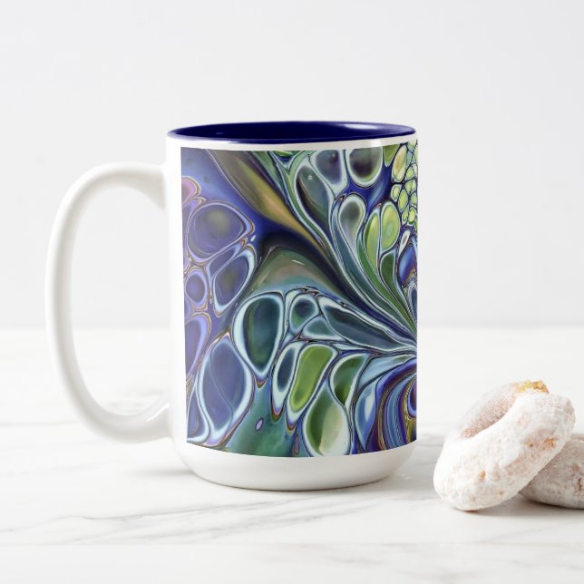 Olive sage green, purple blue burgundy coffee mug (With Donut)