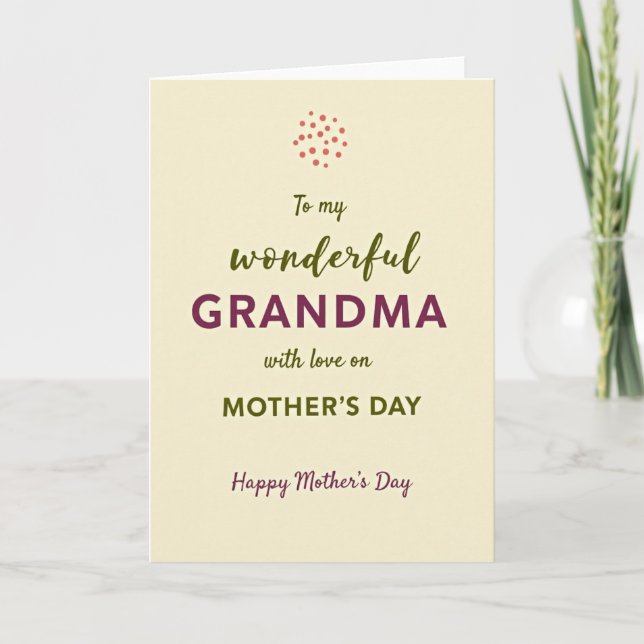 Olive Script Mothers Day Card (Front)