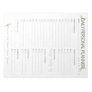 Olive Simple Daily Planner Notepad