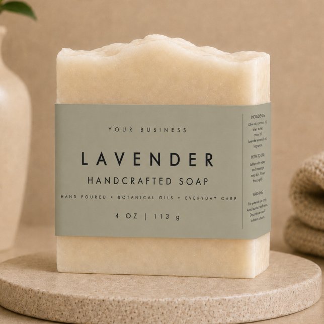 Olive Soap Small Business Belly Band Label (Creator Uploaded)