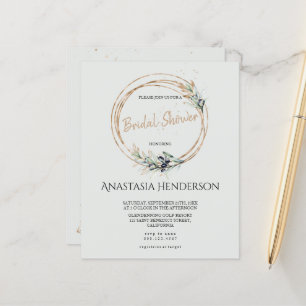 Olive sprigs - Bridal shower. Invitation