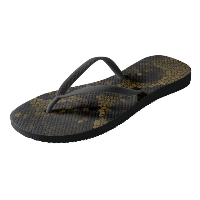 Olive Stained Glass Butterfly Flip Flops (Angled)