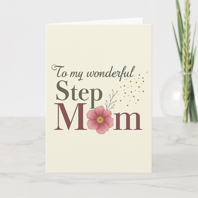 Olive Step Mum Gratitude Card (Front)