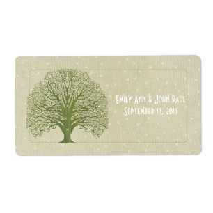 Olive Swirl Tree on Wood Grain Stars Save the Date