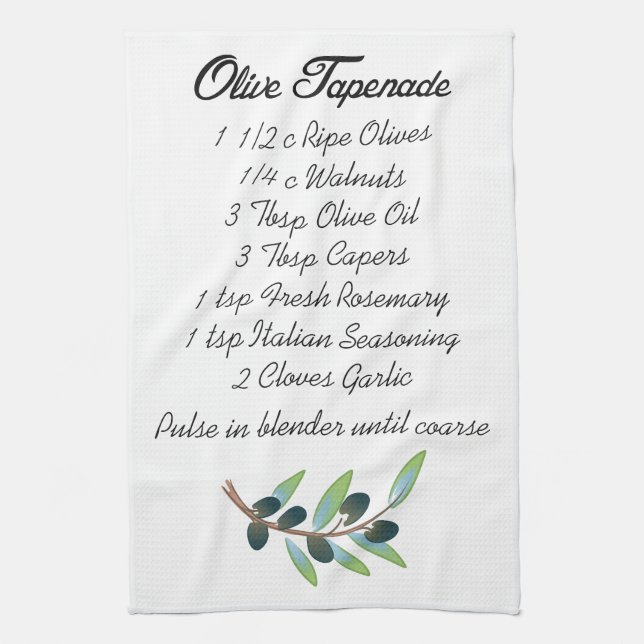 Olive Tapenade Tea Towel (Vertical)