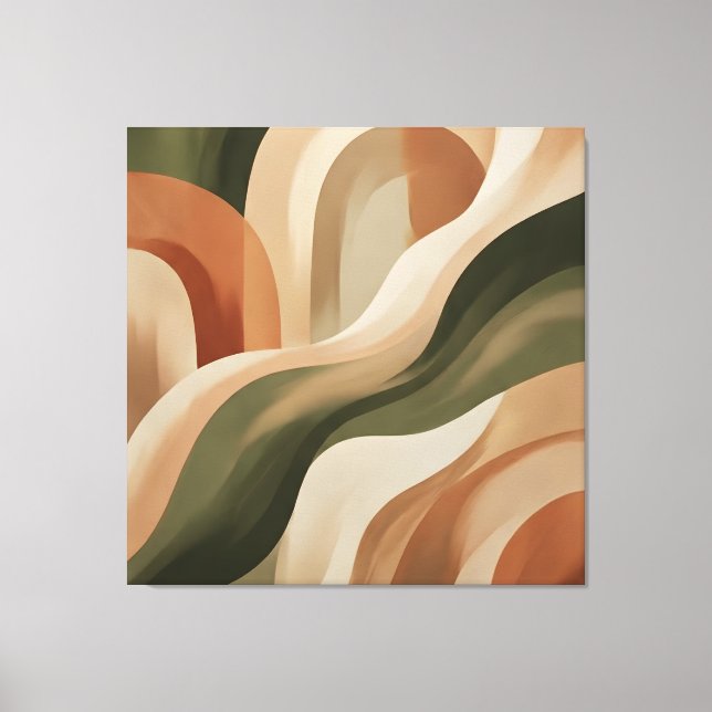 Olive Terracotta Abstract Gallery Canvas Print (Front)