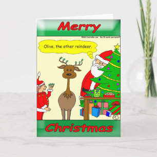 Olive the other reindeer holiday card