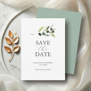 Olive Theme Non Photo Wedding Save The Date