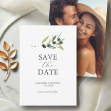 Olive Theme Photo Wedding Save The Date