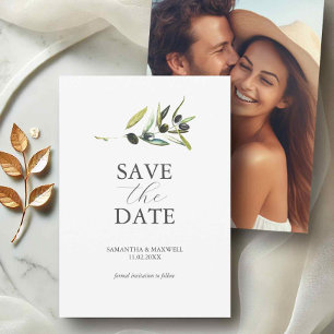 Olive Theme Photo Wedding Save The Date