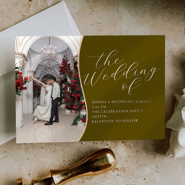 Olive Themed Calligraphy Wedding Invitation (Creator Uploaded)