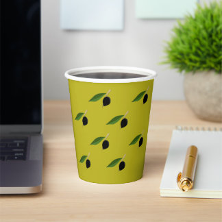 Olive-themed paper cup