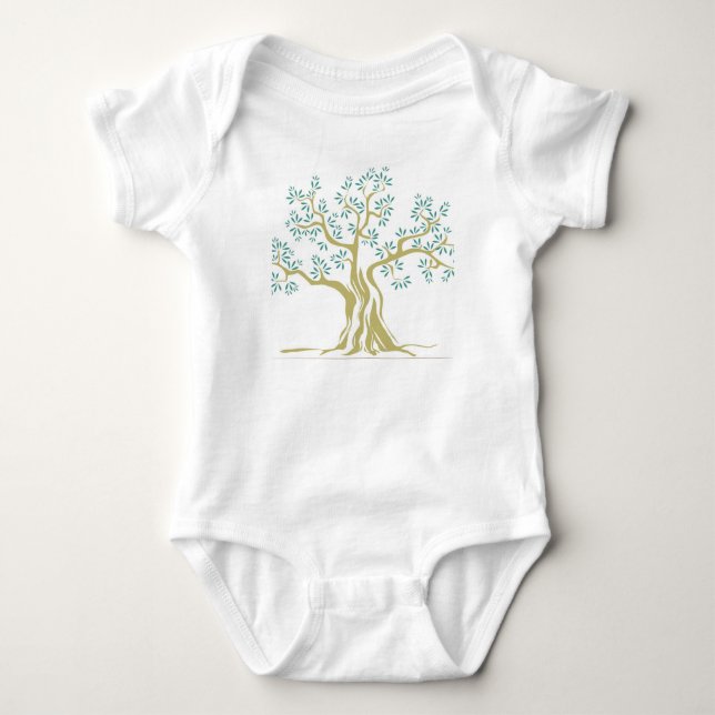 Olive Tree Baby Bodysuit | Organic Nature-Inspired (Front)