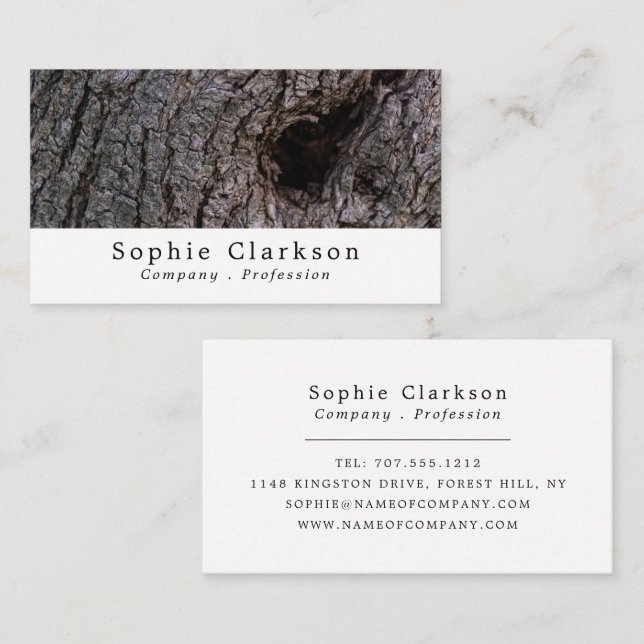 Olive Tree Bark Wood Effect, Rustic Business Card (Front/Back)