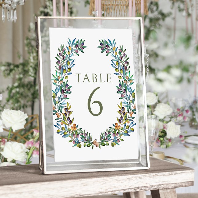 Olive tree branches boho wedding table numbers (Creator Uploaded)