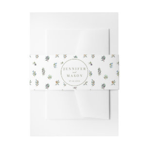 Olive Tree Branches Tuscan Boho Wedding Belly Band Invitation Belly Band