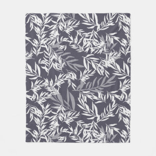 Olive tree - dark blue fleece blanket