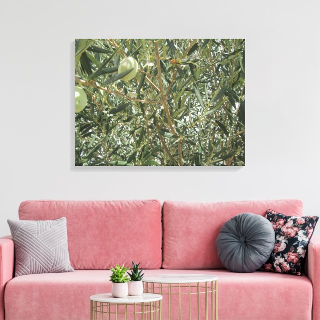 Olive Tree Leaves Canvas Print (Insitu(LivingRoom))