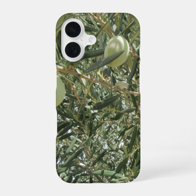 Olive Tree Leaves iPhone 16 Case (Back)