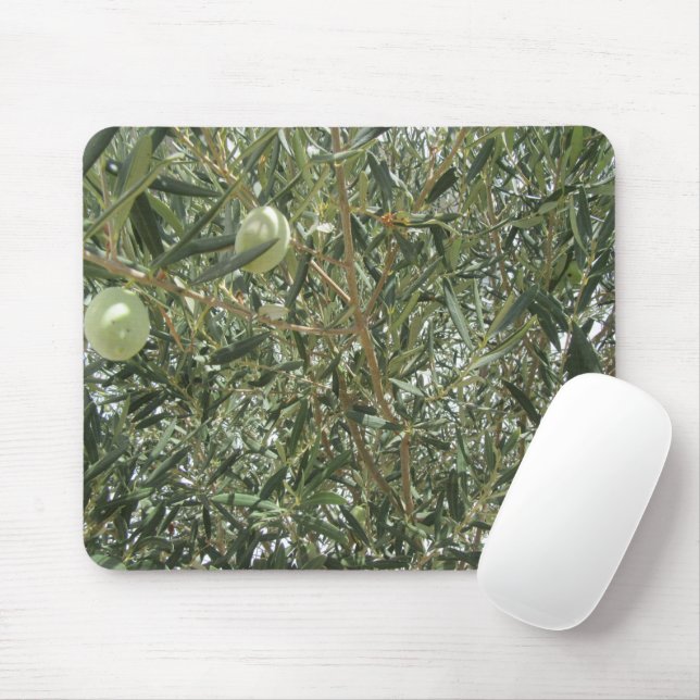 Olive Tree Leaves Mouse Mat (With Mouse)