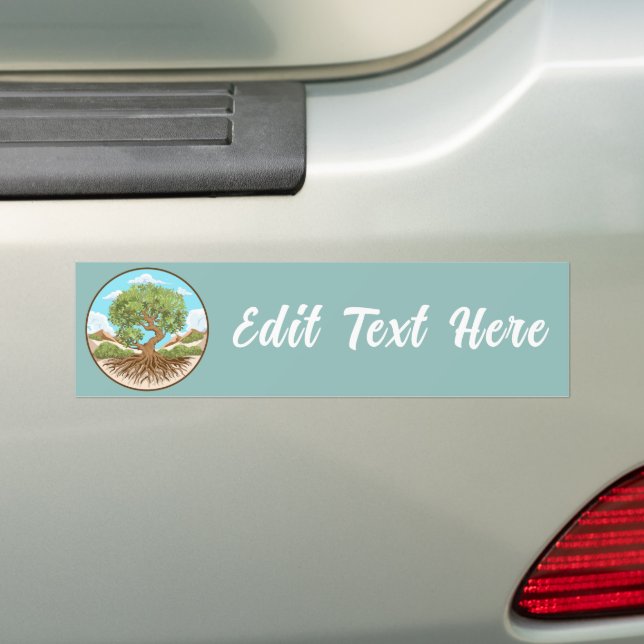 Olive tree Peace symbol in a free Palestine Land Bumper Sticker (On Car)