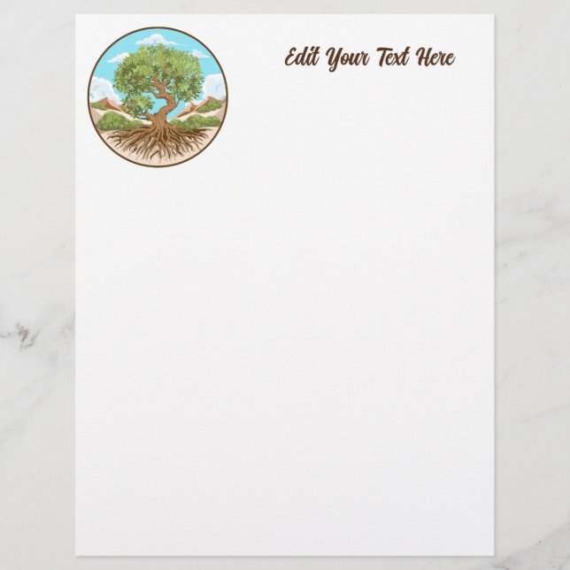 Olive tree Peace symbol in a free Palestine Land Custom Letterhead (Front)