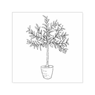 Olive tree rubber stamp