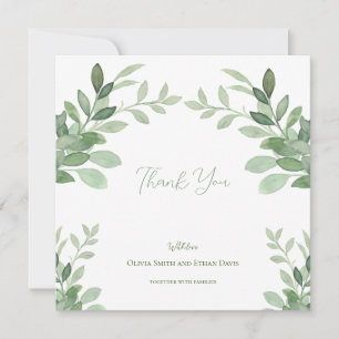 Olive Tree Watercolor Wedding Thank You Card