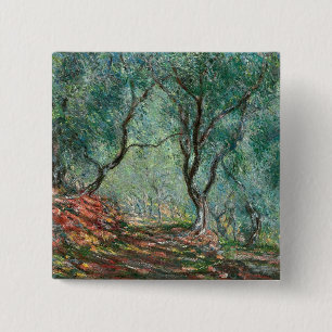 Olive Tree Wood in the Moreno Gardens (by Monet) 15 Cm Square Badge