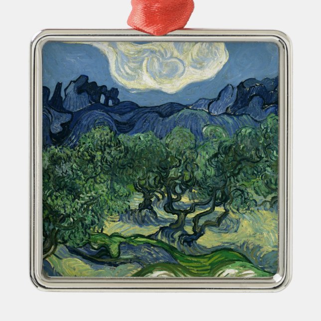 Olive Trees by Van Gogh Metal Tree Decoration (Front)