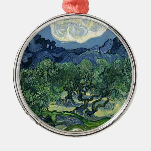 Olive Trees by Van Gogh Metal Tree Decoration (Front)